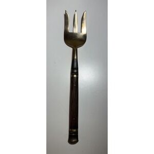 Pottery Barn ANTIQUED BRONZE Rosewood Wood Thailand Silverware Serving Fork